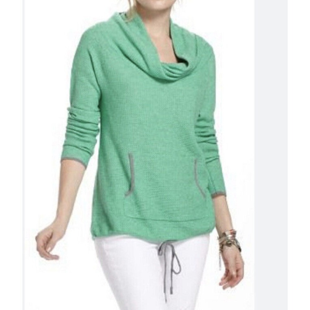 Sparrow Anthropologie Drawstring Hem‎ Cowlneck Sweatshirt Mint Green Women's XS